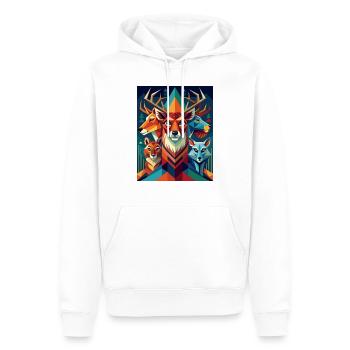 Geometrische Waldtiere - Männer Premium Bio Hoodie - Weiß - Vorne - Nico (187cm)