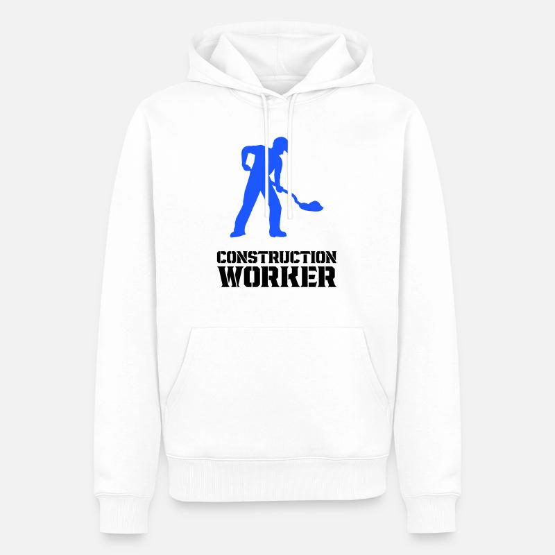 bauarbeiter baustelle worker - Männer Premium Bio Hoodie - Weiß