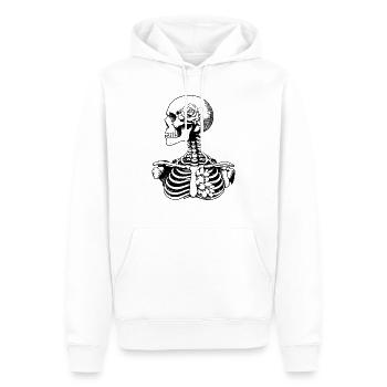 Skelett Blumen - Männer Premium Bio Hoodie - Weiß - Vorne - Nico (187cm)