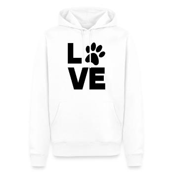 patte amour - Sweat à capuche Premium bio Homme - blanc - Devant - Nico (187cm)