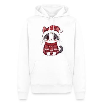 Katze Weihnachten - Männer Premium Bio Hoodie - Weiß - Vorne - Nico (187cm)