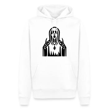 Schrei-Priester - Männer Premium Bio Hoodie - Weiß - Vorne - Nico (187cm)