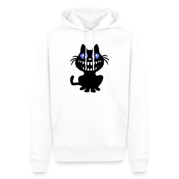 Crazy Monster Cat Halloween Horreur Dents Fun - Sweat à capuche Premium bio Homme - blanc - Devant - Nico (187cm)
