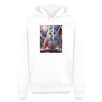 Super süße Vögel – Schneeeule - Männer Premium Bio Hoodie - Weiß - Vorne - Nico (187cm)