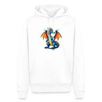 Blauer Dragon - Männer Premium Bio Hoodie - Weiß - Vorne - Nico (187cm)