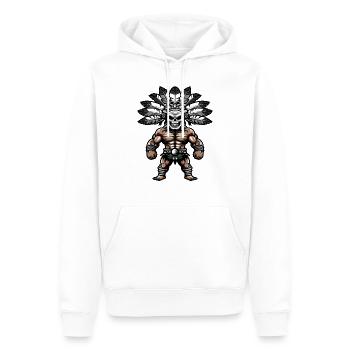 Crâne Atztek - Sweat à capuche Premium bio Homme - blanc - Devant - Nico (187cm)