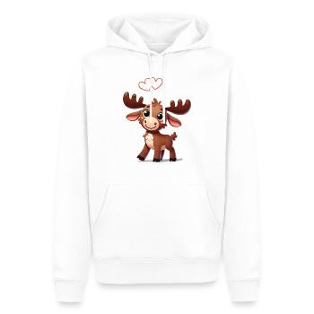 Amour comique de l’orignal - Sweat à capuche Premium bio Homme - blanc - Devant - Nico (187cm)