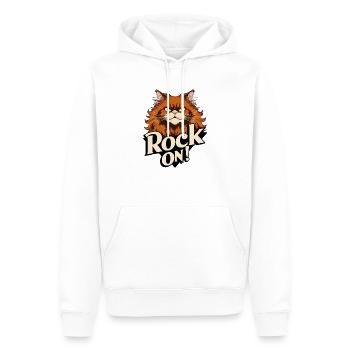 Chat - Rock on - Sweat à capuche Premium bio Homme - blanc - Devant - Nico (187cm)