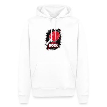 Tischtennis Schläger Sportler - Lets Rock - Männer Premium Bio Hoodie - Weiß - Vorne - Nico (187cm)
