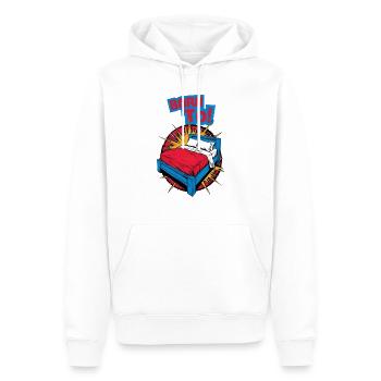 BORN TO SLEEP Lit - Lève-tard Ronflement - Sweat à capuche Premium bio Homme - blanc - Devant - Nico (187cm)