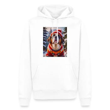 chiens super mignons victimes de la mode Noël de Saint-Bernard - Sweat à capuche Premium bio Homme - blanc - Devant - Nico (187cm)