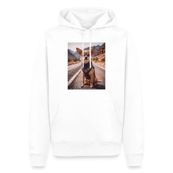 super mignon chiens victimes de la mode Chihuahua motard - Sweat à capuche Premium bio Homme - blanc - Devant - Nico (187cm)