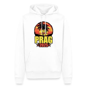 Prag 2025 Urlaub Palmen Bunt - Männer Premium Bio Hoodie - Weiß - Vorne - Nico (187cm)