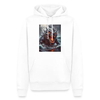 Akugyo Monstre marin démoniaque aux yeux brillants et r - Sweat à capuche Premium bio Homme - blanc - Devant - Nico (187cm)