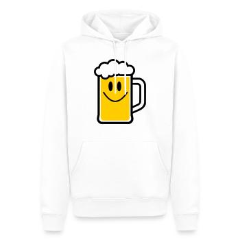 Bier-Gesicht - Männer Premium Bio Hoodie - Weiß - Vorne - Nico (187cm)
