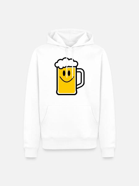 Beer face - Men’s Premium Organic Hoodie - white