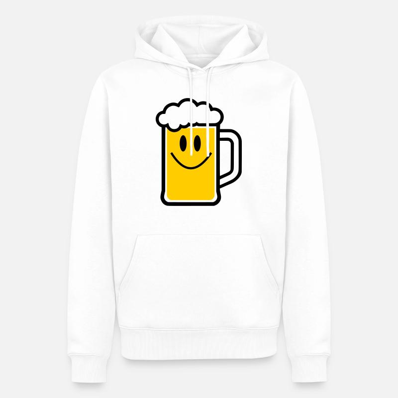 Bier-Gesicht - Männer Premium Bio Hoodie - Weiß