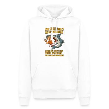 Zeit heilt wunden Hai - Männer Premium Bio Hoodie - Weiß - Vorne - Nico (187cm)