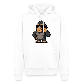 gorilla handy comic - Männer Premium Bio Hoodie - Weiß - Vorne - Nico (187cm)