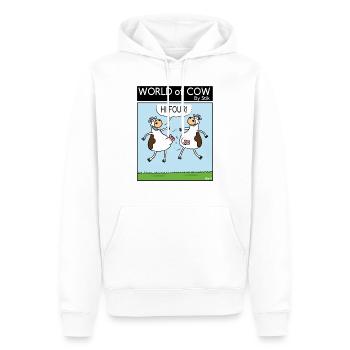 HI FOUR! - Sweat à capuche Premium bio Homme - blanc - Devant - Nico (187cm)