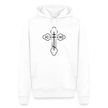 Russisch-Orthodoxer Kreuz, V.1 - Männer Premium Bio Hoodie - Weiß - Vorne - Nico (187cm)