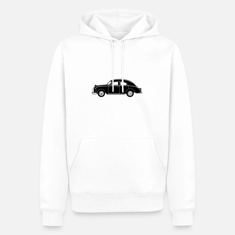 voiture - Sweat à capuche Premium bio Homme - blanc