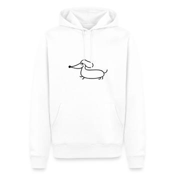 Dachshund funny linear - Men’s Premium Organic Hoodie - white - Front - Nico (187cm)