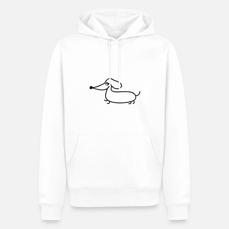 Dackel lustig linear - Männer Premium Bio Hoodie - Weiß