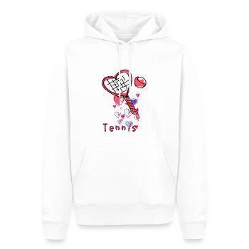 Tennis, Herzen, illustration - Männer Premium Bio Hoodie - Weiß - Vorne - Nico (187cm)