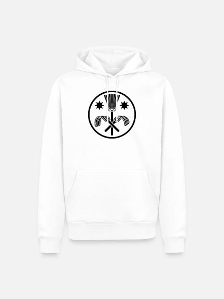 Schornsteinfeger Zunftzeichen positiv - Männer Premium Bio Hoodie - Weiß
