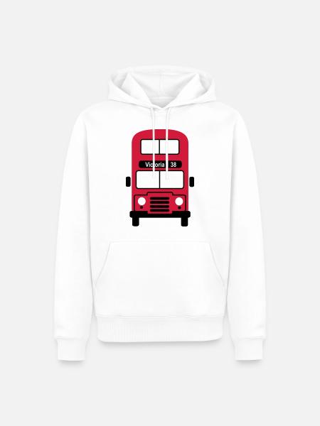 London Bus - Männer Premium Bio Hoodie - Weiß