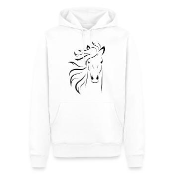 PFERDE PFERD REITSPORT STALL PFERDESPORT GESCHENK - Männer Premium Bio Hoodie - Weiß - Vorne - Nico (187cm)