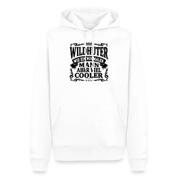 wildhüter aber viel cooler - Männer Premium Bio Hoodie - Weiß - Vorne - Nico (187cm)