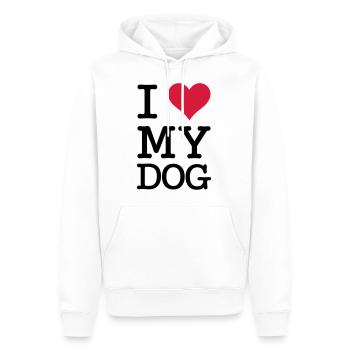 I Love My Dog - Sweat à capuche Premium bio Homme - blanc - Devant - Nico (187cm)