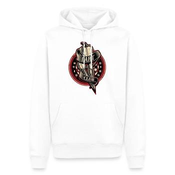 Dart Club - Dart T-Shirts RAHMENLOS - Sport Club - Männer Premium Bio Hoodie - Weiß - Vorne - Nico (187cm)