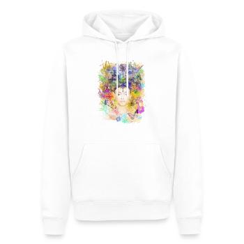 Natur Spirituell Farbenfroh Yoga Shirt für Frauen - Männer Premium Bio Hoodie - Weiß - Vorne - Nico (187cm)