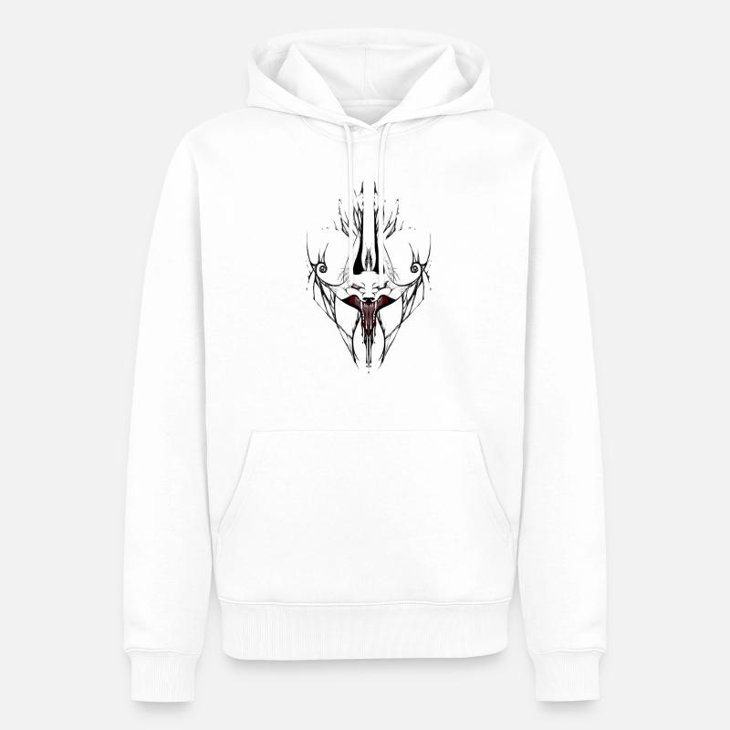 Wolf - Männer Premium Bio Hoodie - Weiß