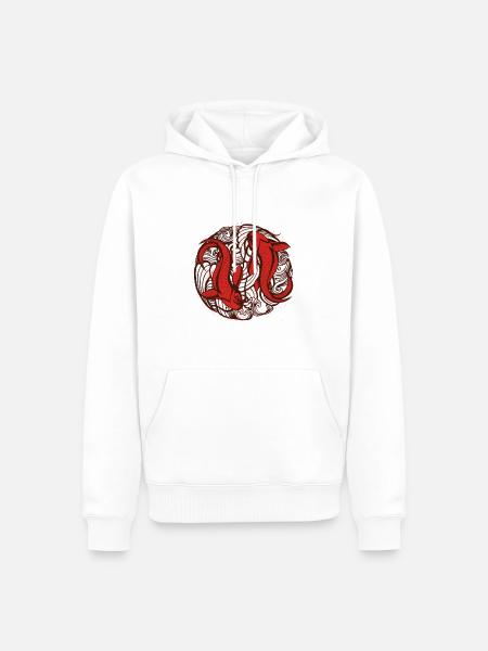 Japanese red fish - Men’s Premium Organic Hoodie - white