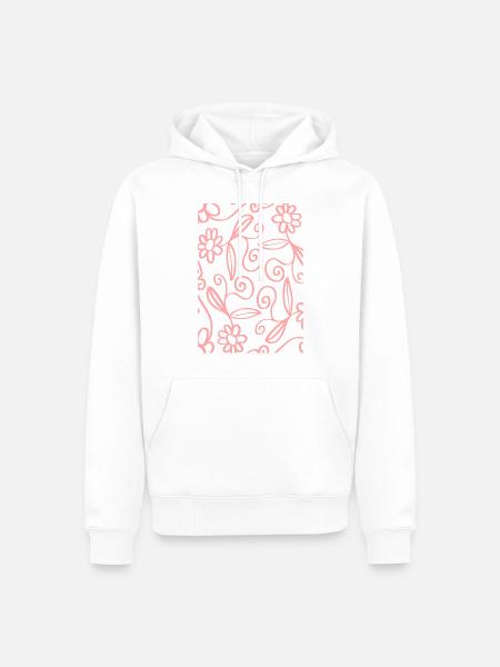 flowers - Men’s Premium Organic Hoodie - white
