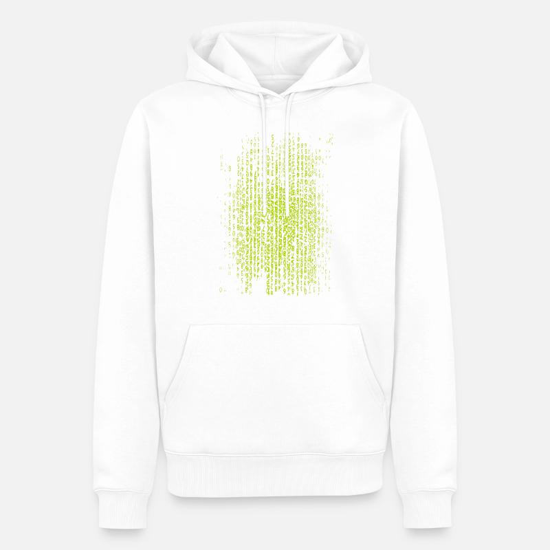 Matrice verticale - Sweat à capuche Premium bio Homme - blanc