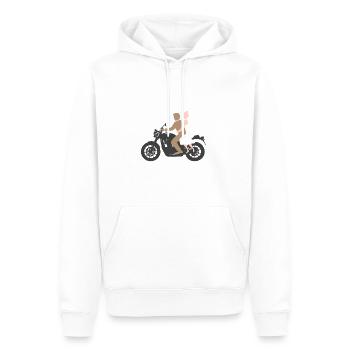 MOTORCYCLIST COUPLE BRIDE GROOM - Men’s Premium Organic Hoodie - white - Front - Nico (187cm)