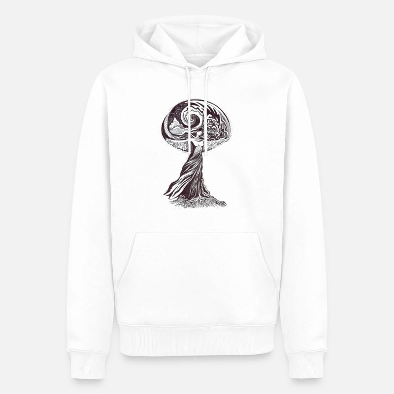 Psychedelic - Männer Premium Bio Hoodie - Weiß