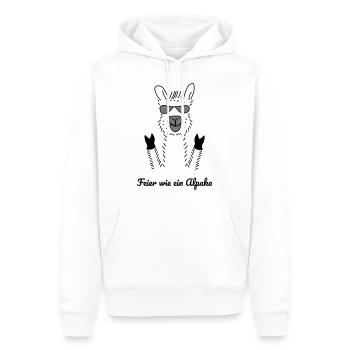 Feier wie ein Alpaka, Lama,Geschenkidee, Idee - Männer Premium Bio Hoodie - Weiß - Vorne - Nico (187cm)