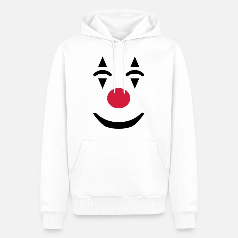 Clown Visage Carnaval Drôle - Sweat à capuche Premium bio Homme - blanc