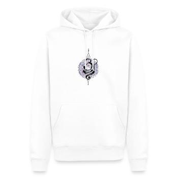 Om symbol mit Lebensblume - Männer Premium Bio Hoodie - Weiß - Vorne - Nico (187cm)