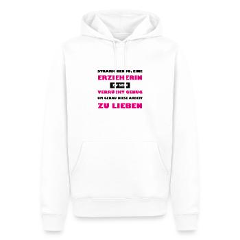 STARK GENUG EINE ERZIEHERIN ZU SEIN - Männer Premium Bio Hoodie - Weiß - Vorne - Nico (187cm)