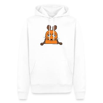 Die Maus guckt raus - Männer Premium Bio Hoodie - Weiß - Vorne - Nico (187cm)