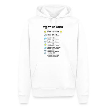Wetter Guru Preisliste Schoenes wetter bestellen - Männer Premium Bio Hoodie - Weiß - Vorne - Nico (187cm)