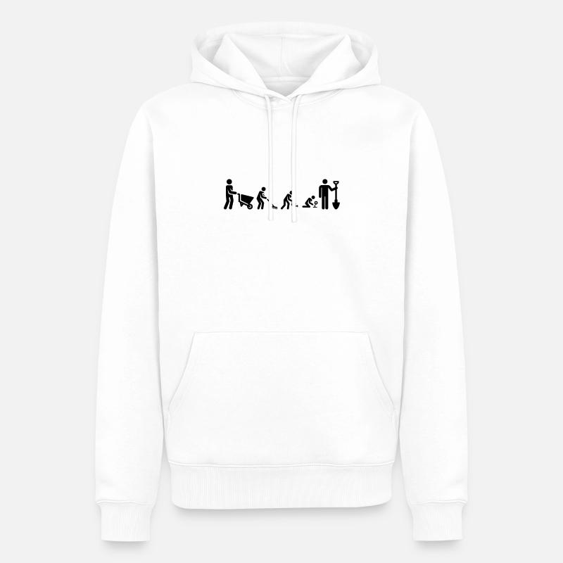 Gärtners Evolution - Männer Premium Bio Hoodie - Weiß