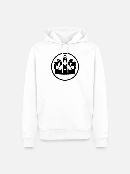 Zimmermann Zunftzeichen positiv - Männer Premium Bio Hoodie - Weiß
